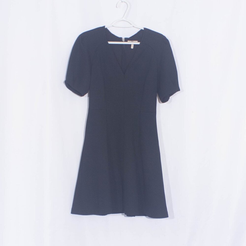 REBECCA TAYLOR Navy Stretch Textured Dress Size 2 - Picture 6 of 12